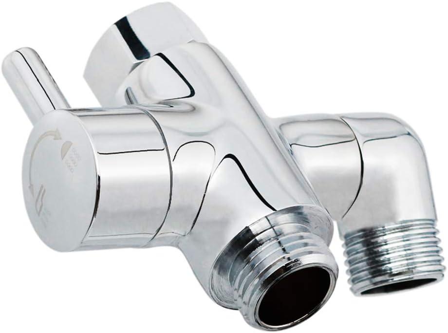 Brass Shower Arm Diverter Valve for Handheld Shower Head and Fixed Spray Head G1/2 3 Way Universal Bathroom System Component Replacement Part, Polished Chrome