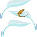 Delllala Crested Gecko Tank AccessoriesCrested Gecko HideFrog Habitat PlatformGecko Wall Climbing Toy &Reptile Branches3PCS (Light Blue)