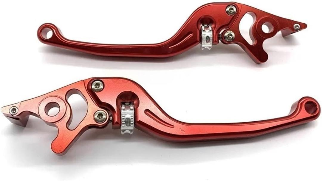 Motorbike Brake Lever Clutch Lever Motorcycle Adjustable Brake Clutch Lever Handle Hydraulic Levers Universal Motorcycle Brake Clutch Lever Handle (Red)