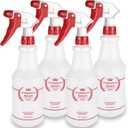 Uineko Plastic Spray Bottle (4 Pack, 16 Oz, All-Purpose) Heavy Duty Spraying Bottles Leak Proof Mist Empty Water Bottle for Cleaning Solution Planting Pet with Adjustable Nozzle and Measurements