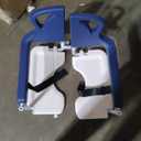 Patient Transfer Lift Chair, 350 lb Capacity, 180 Split Seat, Hydraulic Commode Wheelchair for Elderly, Bed to Toilet