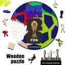 FIFA WorldCup2026 Wood Jigsaw Puzzle;Gift for SoccerFan-WeAre26 Ball 200Pcs | Official Licensed,5MM Thick Unique Shape,11.8x11.8in Long-Lasting Display memorabilia collector, puzzles & Decor 2in1 Gift