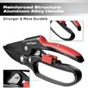 FLORA GUARD Ratchet Pruning Shears for Easy Cutting, Heavy Duty Garden Clippers for Thick Branches, 3-Step Ratcheting Hand Pruners for Weak Hands, Seniors & Gardening