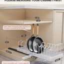 Pull Out Pots and Pans Organizer Under Cabinet, Expandable Sliding Lid Holder and Pan Rack for Kitchen, Slide Out inside Cabinet for Pot Lid, Bakeware, Dishes, 10 Adjustable Dividers, 2 Pack White
