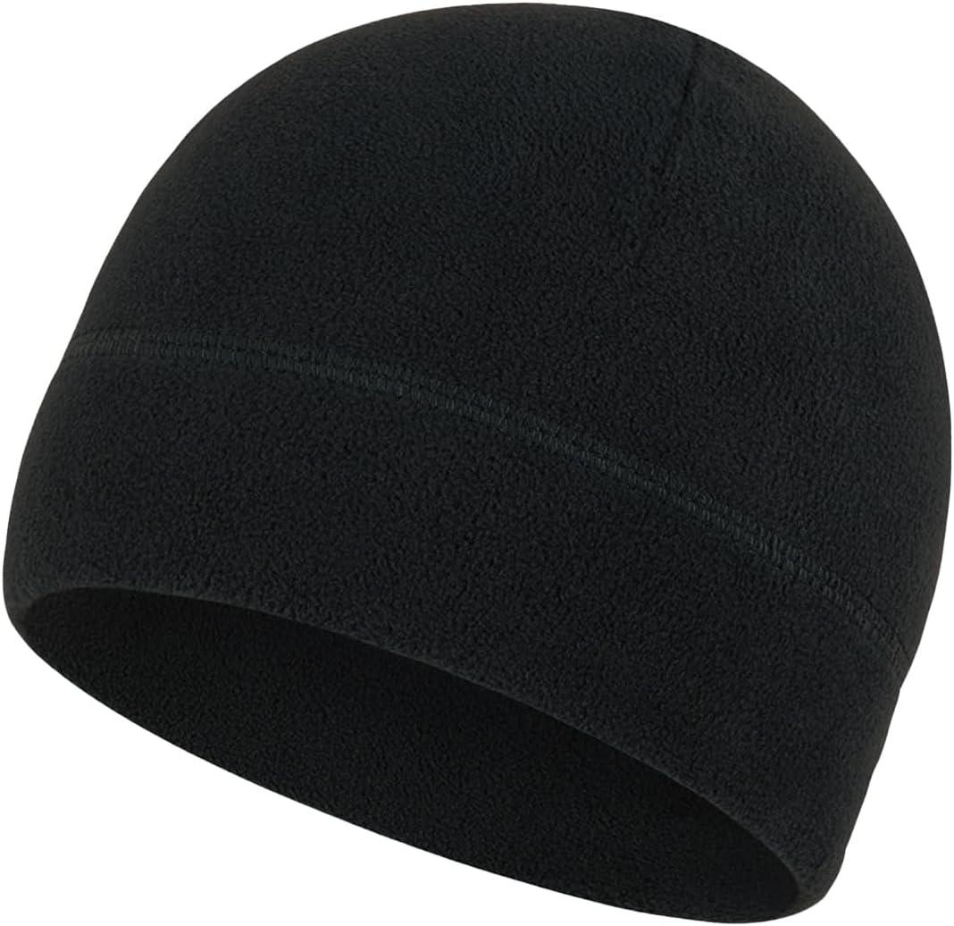 Warm Fleece Beanie Soft Skull Cap Lightweight Watch Caps Winter Hat for Men and Women (Black)