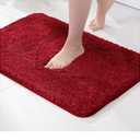 MIULEE Red Bathroom Rugs, Soft Small Absorbent Microfiber Bath Rugs Non Slip Quick Dry Fluffy Bath Mats for Bathroom Floor Tub Showers, Machine Washable, 16x24 Inch