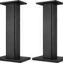 Universal Floor Black Speaker Stands, 22.64 Inch Surround Sound Stands Supports 150LB, Non-Slip Pads & Cable Ties, for Bookshelf Speaker,Satellite Speakers,Studio Monitors, Easy Installation