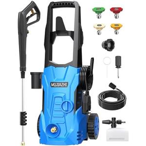 Electric Pressure Washer, High Power Washers Electric Powered Car Cleaning Machine with 26FT Hose, 35FT Cord, 4 Nozzles & Foam Cannon for Home/Cars/Driveways/Fences/Patios/Decks, 3000 Max Psi 2.1GPM
