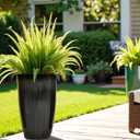 Worth 23.5" H. Tall Planters for Outdoor Plants, Large Black Plant Pots, 23.5" Height