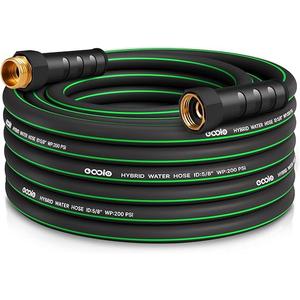 Heavy Duty Garden Hose 25ft, NON-EXPANDABLE Flexible Water Hose, Kink Resistant Lightweight Hybrid Hose, Leakproof Hose Male to Female Fittings
