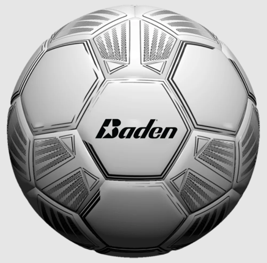 Baden Z-Series Size 4 Cushioned TPU Leather Soccer Ball, Black/White