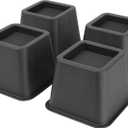 BTSD-home Bed Risers 3 inch Heavy Duty Furniture Risers for Sofa Couch Great for Under Bed Storage Set of 4