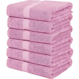 Simpli-Magic Cotton Set, Bath Towels, Pink, 24 x 46 Inches, Count of 48 