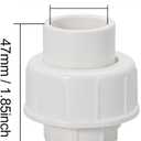 1/2" PVC Union Coupling Pipe Fitting PVC Adapter Schedule 40, EPDM O-Ring, 1/2 inch Slip Coupling Fitting (Socket x Socket), 4 Pack, White