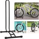 HLC Bike Stand Floor, Single Bike Floor Stand, Tool-Free Adjustable Parking Rack Stand for Mountain, Road Bikes, Fat Tire, Freestanding Bike Stand for Garage Parking