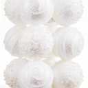 White Christmas Ball Ornaments, Christmas Ball Decorations Shatterproof Plastic Hanging Pearl Balls for Holiday Party(70mm/2.76", 12ct)