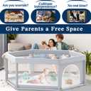 65×65 Inch Hexagonal Baby Playpen, Playpen for Babies and Toddlers, Baby Play Pen Pin Indoor Outdoor Play Fence