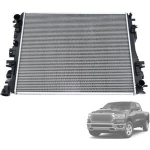 68341188AA Engine Cooling Radiator Compatible with Ram 1500 2019 2020 2021 2022 2023 2024 2026/1500 Classic 2022 2023 2024 3.6L 5.7L Aluminum Core Plastic Tank Radiator Assembly