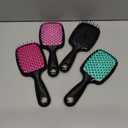 4 Pack Vented Detangling Hair Brush - Detangler Hairbrush with Soft Bristles for Effortless Tangle Free - Ideal for Wet Dry or Curly Hair for Women Men Kids (Black+Pink+Green+Magenta)