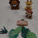 22PCS Safari Animal Cake Toppers & Wild One Birthday Decorations - Jungle Cake Topper with Leaves for Animal Themed Birthday Party Decorations, Safari Cake Decorations for Zoo Theme Cakes Accessories