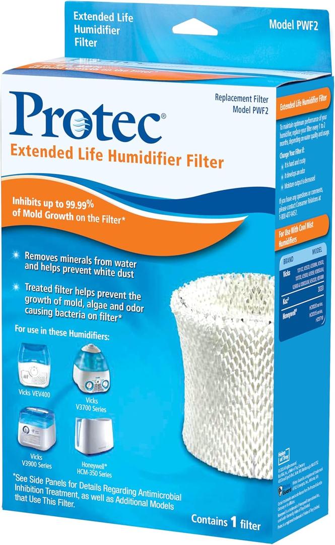 Protec Extended Life Humidifier Wicking Filter Cartridge, PWF2