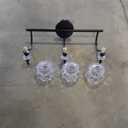3-Light Vintage Bathroom Vanity Light Fixture Bathroom Lighting Black Finish with Crystal Glass