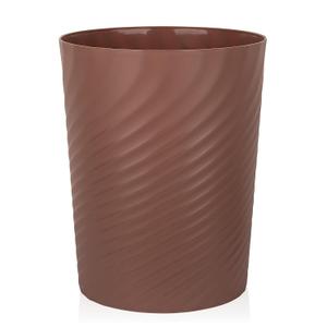 UUJOLY Plastic Small Bathroom Trash Can Wastebasket Garbage Can, Brown | Sturdy-Easy to Clean, Bathroom, Laundry Room, Kitchen, Office, Kids Room, Dorm, Bedroom, 1.8 Gallon