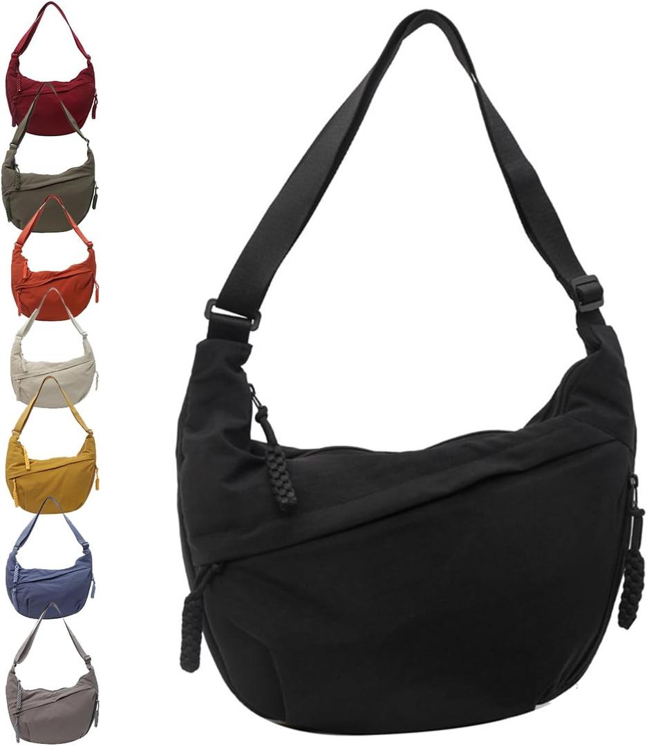 Crescent Crossbody Bags for Women, Hobo Shoulder Bag Half Moon Bag, Large Capacity Crossbody Bag for Travel, Work