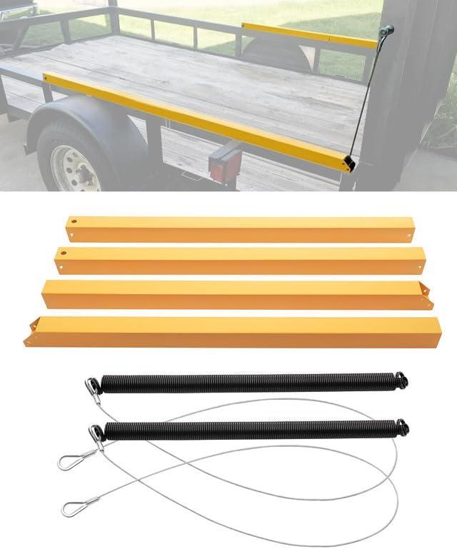 Trailer Gate Lift Assist, 2-Sided Trailer Tailgate Lift Assist Kit, Compatible with Utility Trailers Ramp and Tailgate, with 12 to 24 Inch Height Side Rail, 4 to 6 Feet Height Tail Gate or Ramp