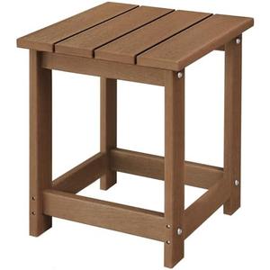 LZRS Adirondack Square Outdoor Side Table for Patio, Pool Composite Patio Table,HDPE End Tables for Backyard,Pool, Indoor Companion, Easy Maintenance & Weather Resistant(Brown)