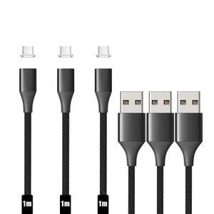 N. NETDOT Magnetic Charging Cable, Gen10 Nylon Braided Magnetic Phone Charger Compatible with USB-C,Type C Devices and Phones(3.3ft/3 Pack Black)