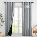 NICETOWN Grey Blackout Curtains for Bedroom 52 X 84 Inch Long 2 Panels Set Light Room Darkening Plylux Drapes for Living Room, Soundproof Thermal Insulated Grommet Window Treatment (52"W x 84"L (Pack of 2), Dove Gray)