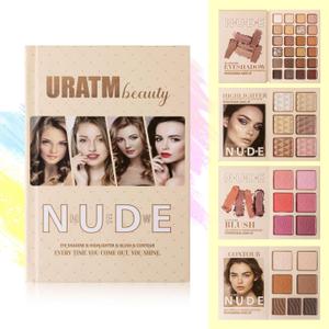 URATM Beauty Nude Makeup Palette Set, 24 Colors Eyeshadow, 6 Highlighters, 6 Blush Colors, Contour Kit