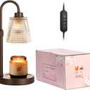 Innqoo Brown Candle Warmer Lamp with Timer, Dimmable Candle Warmer for Jar Candles, Height Adjustable Wax Melts Warmer, Birthday Gifts for Women Mom, House Warming Gifts New Home Decor