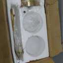 Modern Gold Globe Wall Sconce Set of 2 Industrial Mid Century Bathroom Vanity Wall Light with White Globe Glass Shade Brushed Brass Wall Lamp for Restaurant Living Room Bedside