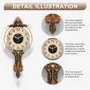 Decorative Vintage Wall Clocks Living Room,Digital Retro Silent Wall Clock, Antique Large Wall Clocks Battery Operated for Bedroom Kitchen Entryway Office Decor 27.7"*12.5", Small