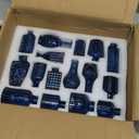 Glass Bud Vases Set of 32 - Blue Assorted Small Mini Glass Vases for Flowers, Crystal Vintage Vase Set, Bulk Centerpieces for Table Dcor, Wedding, Home and Events (Blue, 32 Pcs)