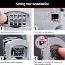 Master Lock Key Lock Box for House Keys Outdoor Portable Combination Lockbox with Resettable 4 Digit Code, Weather Resistant Durable Metal Body, Holds 5 Keys, 5400EC Black