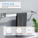 Brushed Nickel Bathroom Towel Bar Set Bathroom Accessories Hardware Set Including Double Towel Bar Towel Ring Coat Hook and Toilet Paper Holder with Shelf Wall Mounted Stainless Steel