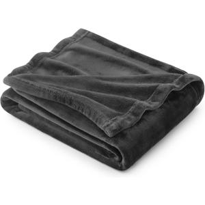 Bedsure GentleSoft Fleece Blanket Twin Size Dark Grey - 300GSM Lightweight Plush Fuzzy Cozy Soft Warm Blanket for Bed, Sofa, Couch, Travel, Camping, 60x80 inches (Charcoal)