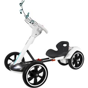 MAOO Electric Go Kart for Kids, Foldable Ride On Toy Car for Toddlers Ages 2-4, Zero Assembly Battery Powered Go Kart with EVA Foam Tires, Adjustable Seat, Steering Wheel, 390 Motor, 3.73 MPH (White)