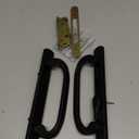 Patio Sliding Glass Door Handle Set with Mortise Lock 45 Keyway, Non-Keyed Offset Position Zinc Diecast I/E Pull Handles, Fits 3-15/16" H.C., 1-3/8" to 2-1/4" Thick Doors, Non-Handed, Black