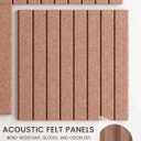 Bumusty Large Cork Board Alternative-48 x 36" Felt Bulletin Board Tiles, with 30 Pushpins, 70 Adhesive Tabs, Fine-Stripe 12-Pack, Cork Boards for Office Push Pin Board Felt Board-Terracotta