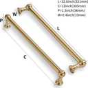10 Pack Heavy Duty Solid Cabinet Pulls - Elegant Champagne Bronze Handle for Drawers and Cabinets,12 Inch Hole Center, Modern Kitchen & Bathroom Hardware.