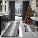 BSICPRO Bathroom Rugs and Mats Sets, 2 Piece Thick Absorbent Chenille Bath Mat Rug Set Non Slip, Soft Shaggy Bath Room Floor Mats for Bathroom, Machine Washable (Black, 24" x 70" Plus 20" x 32")