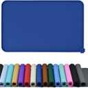 Waterproof Pet Feeding Mat with High Raised Edges, Heavier and Thicker Placemats for Cat Dog Water Bowl with BPA Free, Dogs Cats Food Mats for Messy Drinkers to Prevent Spill and Protect Floors (22" x 14", Navy Blue)