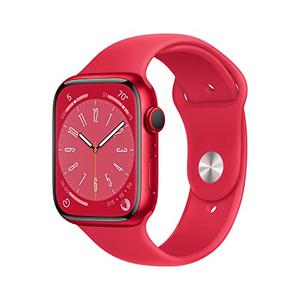 Apple Watch Series 8 [GPS + Cellular 45mm] Smart watch w/ (PRODUCT)RED Aluminum Case w/ (PRODUCT)RED Sport Band-M/L. Fitness Tracker, Blood Oxygen & ECG Apps, Always-On Retina Display, Water Resistant Red Aluminum
