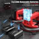 Electric Glass Suction Cups - 10" Heavy Duty Vacuum Suction Cups Lifter Max Load 662lbs with 4 x 3.0Ah Batteries & 2 x Chargers & Digital Display for Glass Tile Marble Granite Windshields