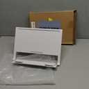 Readaeer Portable Book Stand Free Angle Adjustable Book Holder for Thick Textbook Collapsible Lightweight Book Rest (White)