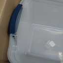 Clear 30 Qt/7.5 Gal, Stackable Plastic Storage Containers with Durable Latching Clear Lids, Visible Storage, Great for Closet, Laundry, and Kitchen Storage (Pack of 6)
